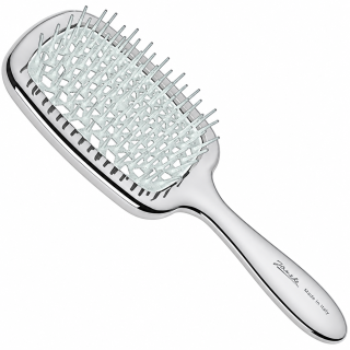 Janeke Superbrush Silver&White Розчіска для волосся срібна з білим
