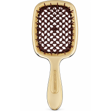 Щітка для волосся Janeke Superbrush, золота з коричневими зубцями