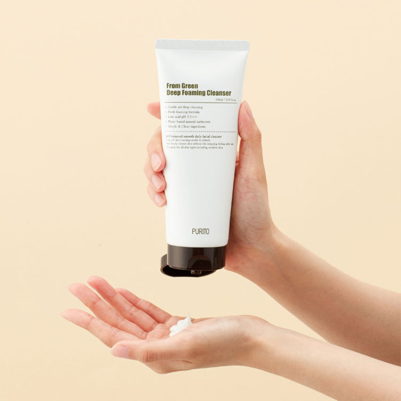 Пенка с центеллой и зеленым чаем Purito Seoul From Green Deep Foaming Cleanser, 150 мл