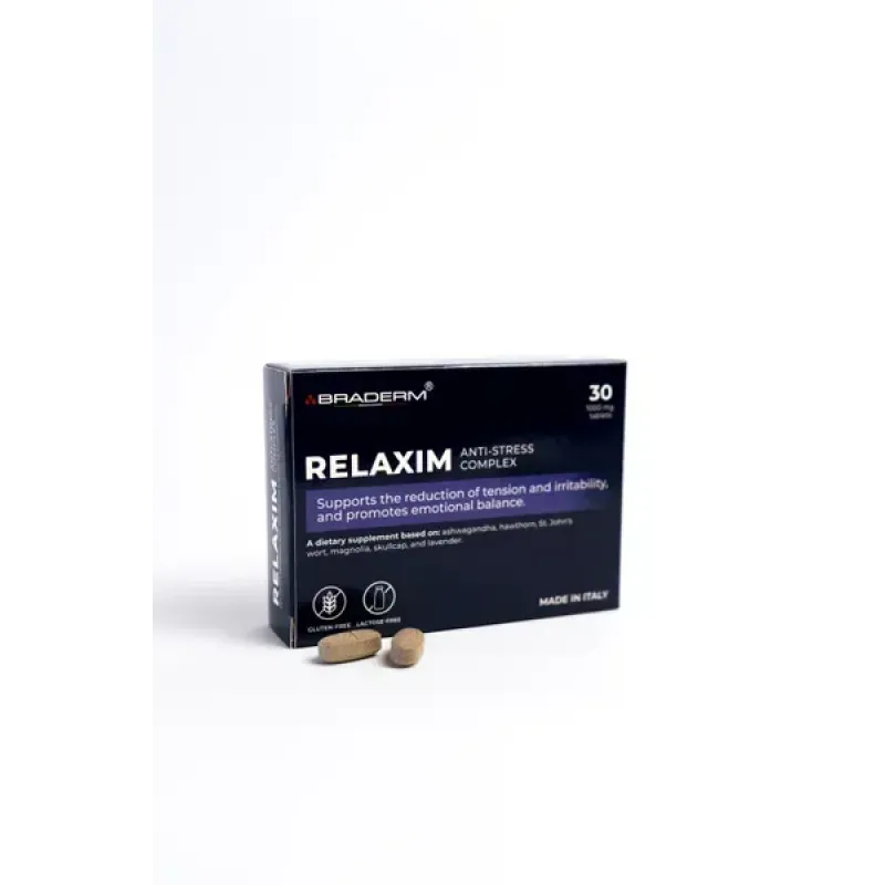 Дієтична добавка BRADERM RELAXIM Anti-Stress Complex, 30 таблеток