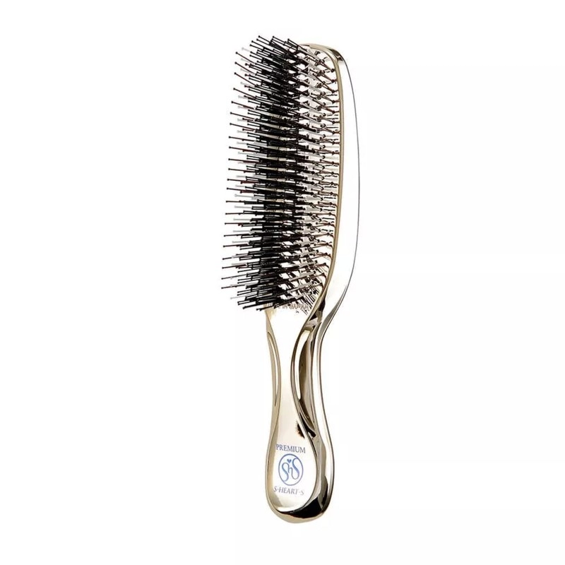 Масажна щітка для волосся та шкіри голови, довга, золотиста S-Heart-S Scalp Brush World Premium Long Gold