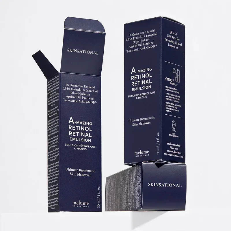 Нічна мікроемульсія з ретиноїдом і ретиналем Melume A-mazing Retinol Retinal Emulsion, 30 мл