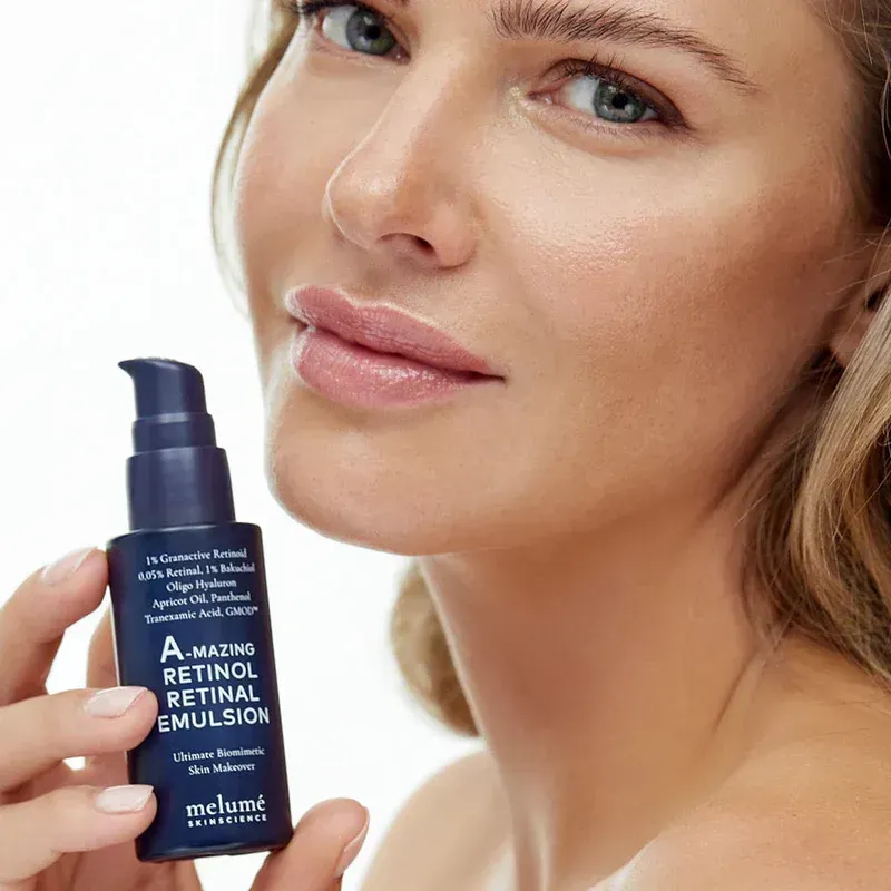 Нічна мікроемульсія з ретиноїдом і ретиналем Melume A-mazing Retinol Retinal Emulsion, 30 мл