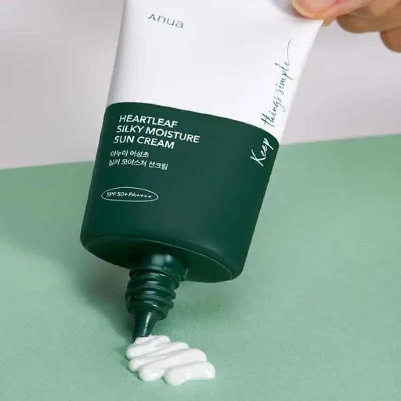 Солнцезащитный крем для лица Anua Heartleaf Silky Moisture Sun Cream SPF 50+ PA++++ 50 мл