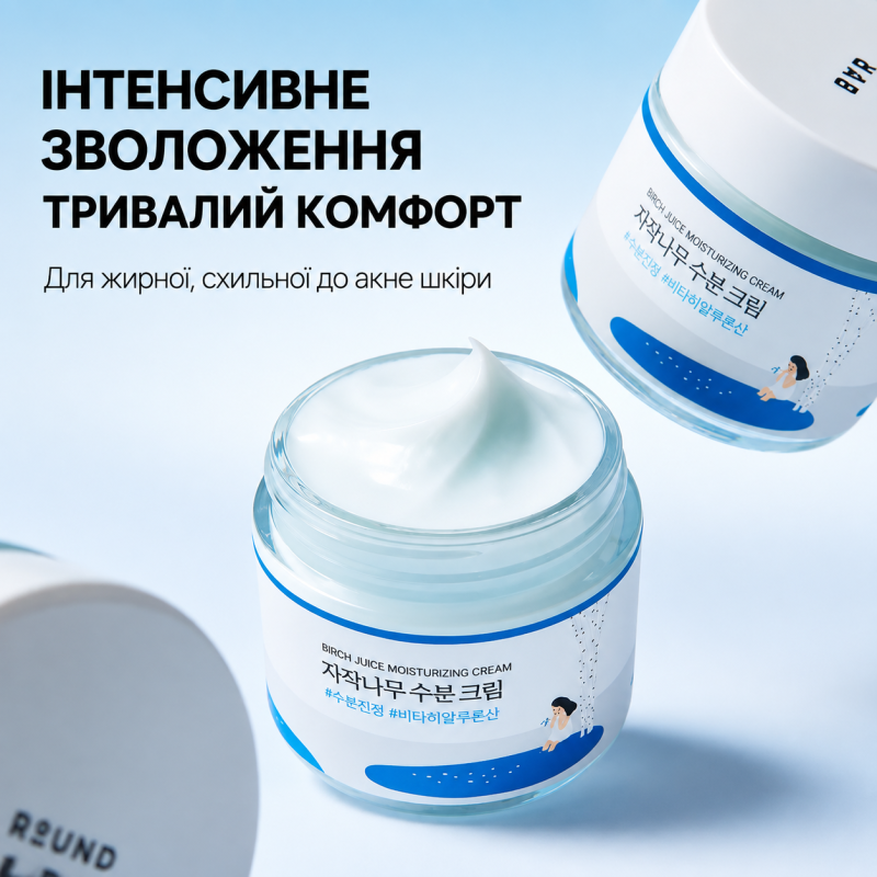 Зволожуючий крем з березовим соком ROUND LAB Birch Juice Moisturizing Cream 80ml