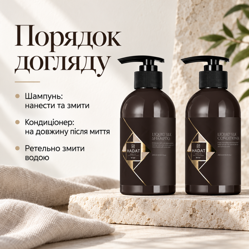 Набор для блеска и гладкости Liquid Silk Shine Duo, Шампунь Liquid Silk 250 мл + Кондиционер Liquid Silk 250 мл