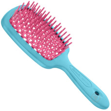 Щетка для волос Janeke Superbrush Small, бирюзовая с розовым