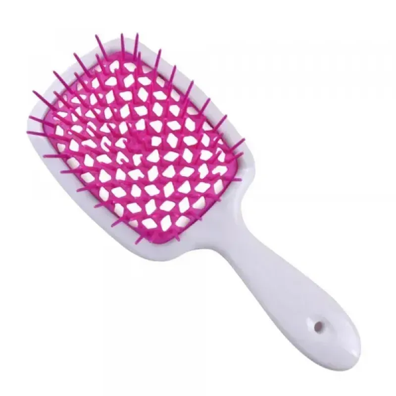 Щетка для волос Janeke Superbrush, белая с фуксией