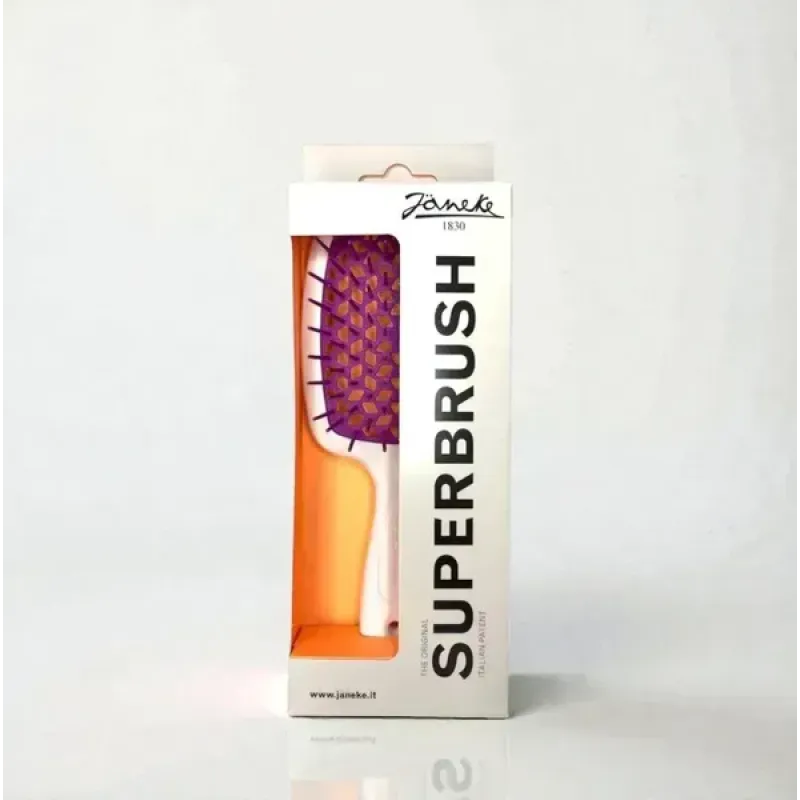 Щетка для волос Janeke Superbrush, белая с фуксией