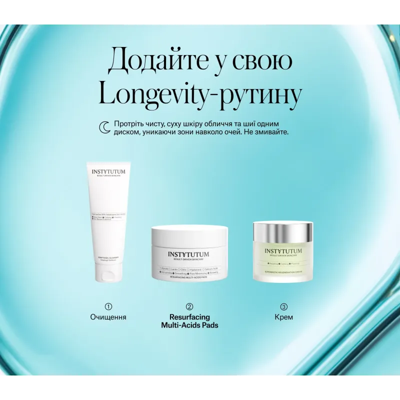 Пілінг-педи з кислотами INSTYTUTUM Resurfacing Multi-Acids Pads Next-Gen 60 шт.