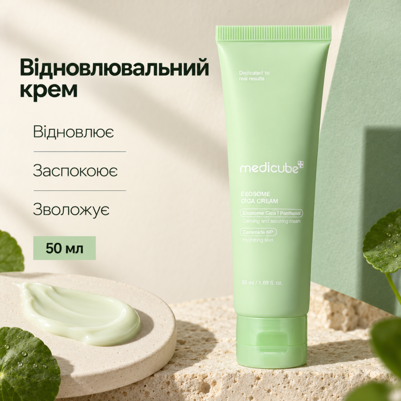 Відновлювальний крем з екзосомами центели та пантенолом Medicube Exosome Cica Cream, 50 мл