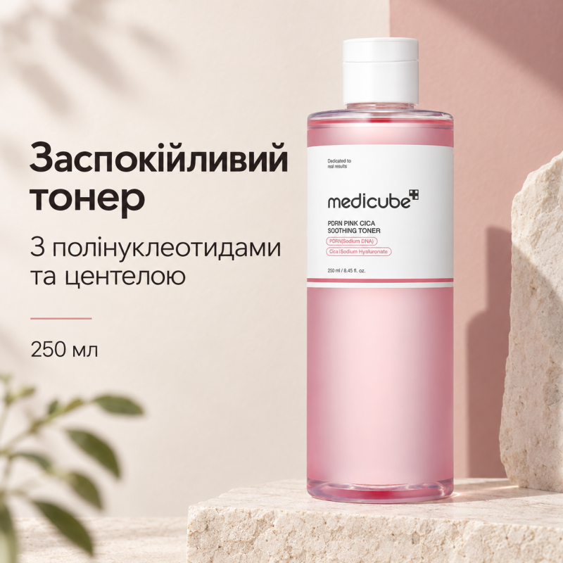 Заспокійливий тонер з полінуклеотидами та центелою Medicube PDRN Pink Cica Soothing Toner, 250 мл