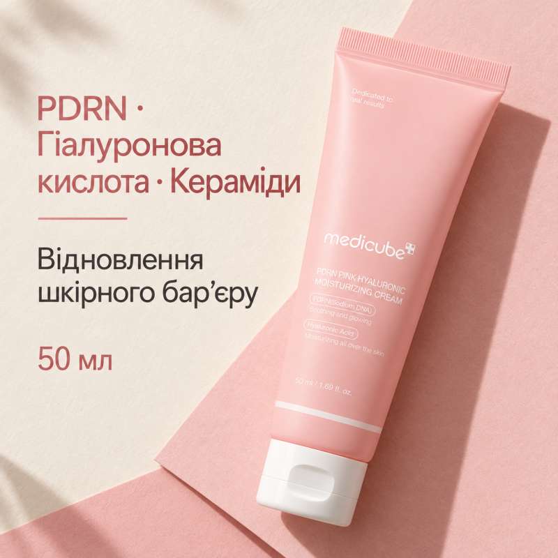 Зволожувальний крем з полінуклеотидами та гіалуроновою кислотою Medicube PDRN Pink Hyaluronic Moisturizing Cream, 50 мл