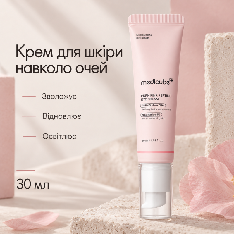 Крем для кожи вокруг глаз с полинуклеотидами и пептидами Medicube PDRN Pink Peptide Eye Cream, 30 мл