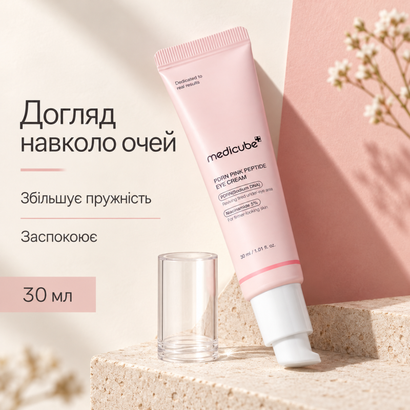 Крем для кожи вокруг глаз с полинуклеотидами и пептидами Medicube PDRN Pink Peptide Eye Cream, 30 мл