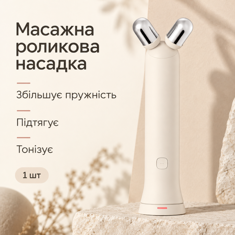 Масажна роликова EMS-насадка Medicube AGE-R V Roller Head, 1 шт, Бежева
