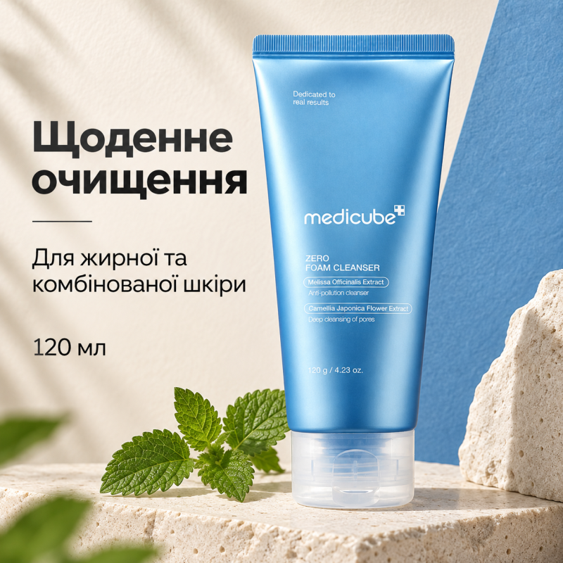 Пінка с екстрактом меліси для глибокого очищення пор Medicube Zero Foam Cleanser, 120 мл