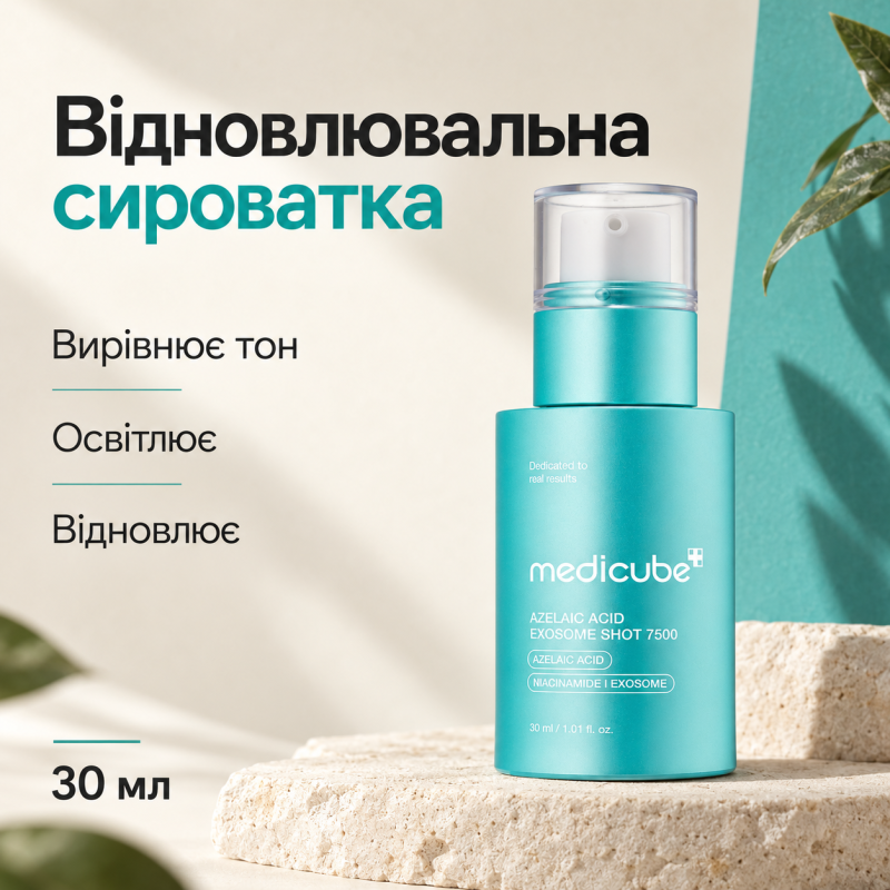 Сироватка з азелаїновою кислотою, екзосомами та спікулами Medicube Azelaic Acid Exosome Shot 7500, 30 мл