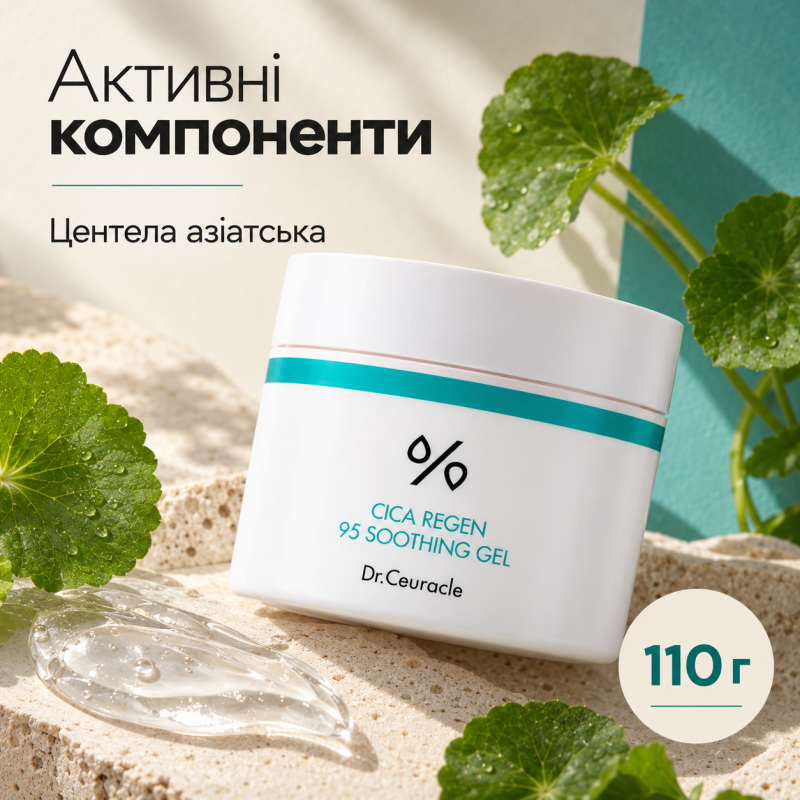 Успокаивающий гель для лица с центеллой азиатской Dr.Ceuracle Сica Regen 95 Soothing Gel, 110 г