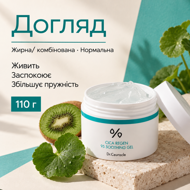 Успокаивающий гель для лица с центеллой азиатской Dr.Ceuracle Сica Regen 95 Soothing Gel, 110 г