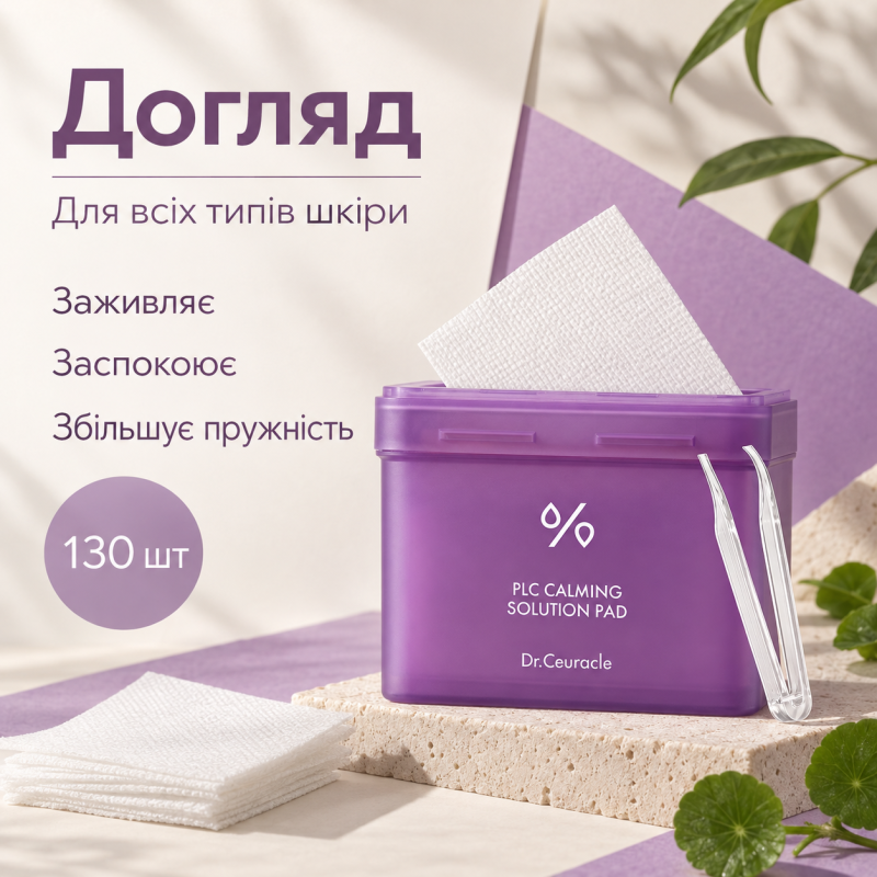 Успокаивающие пады Dr.Ceuracle PLC Calming Solution Pad, 130 шт
