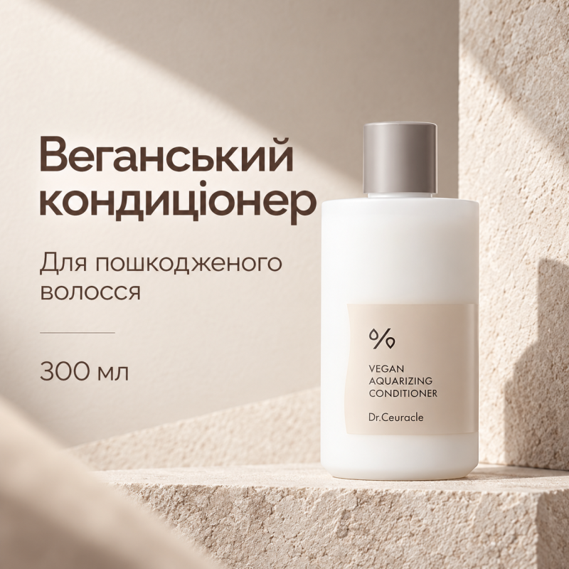 Зволожувальний веганський кондиціонер для ламкого та пошкодженого волосся Dr.Ceuracle Vegan Aquarizing Conditioner, 300 мл