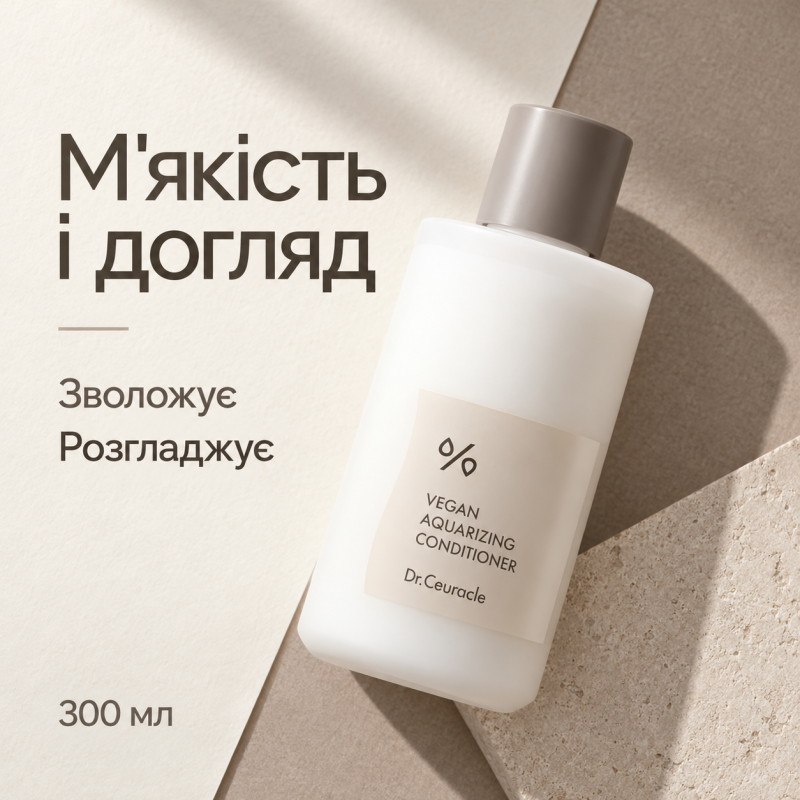 Зволожувальний веганський кондиціонер для ламкого та пошкодженого волосся Dr.Ceuracle Vegan Aquarizing Conditioner, 300 мл