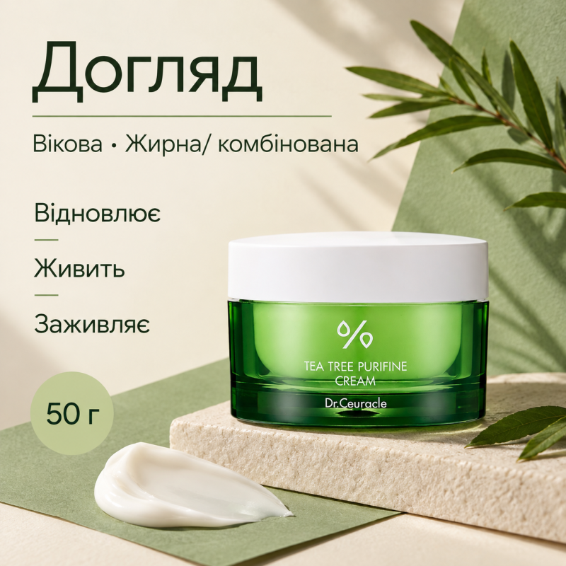 Крем з екстрактом чайного дерева Dr.Ceuracle Tea Tree Purifine Cream, 50 г
