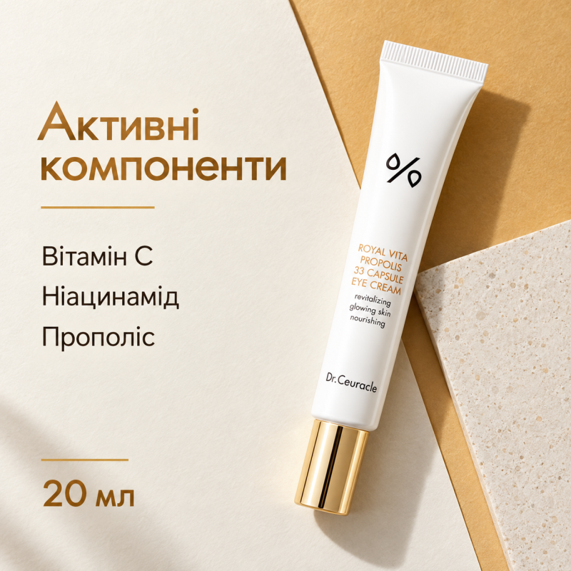 Крем під очі з екстрактом прополісу Dr.Ceuracle Royal Vita Propolis 33 Capsule Eye Cream, 20 мл