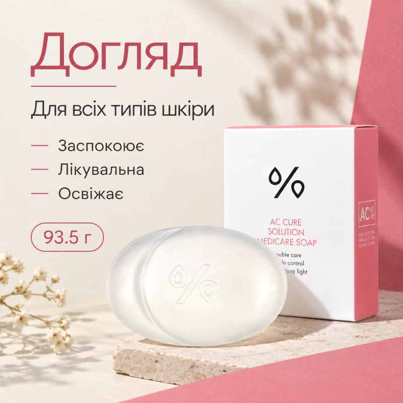 Мило для очищення шкіри, схильної до висипань Dr.Ceuracle AC Cure Solution Medicare Soap, 93.5 г