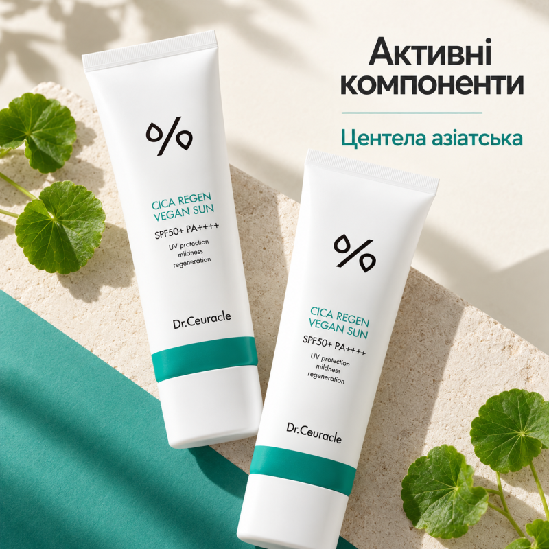 Набір сонцезахисних кремів з центелою Dr.Ceuracle Cica Regen Vegan Sun Set DUO, 2 в 1