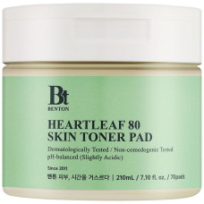 Двухсторонние пилинг-диски с экстрактом гуттуинии Benton Heartleaf Skin Toner Pad, 70 шт