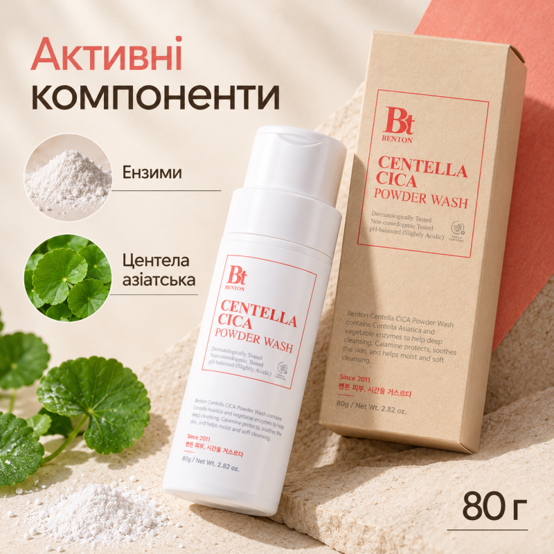 Энзимная пудра для умывания с Центеллой Benton Goodbye Redness Centella Powder Wash, 80 г