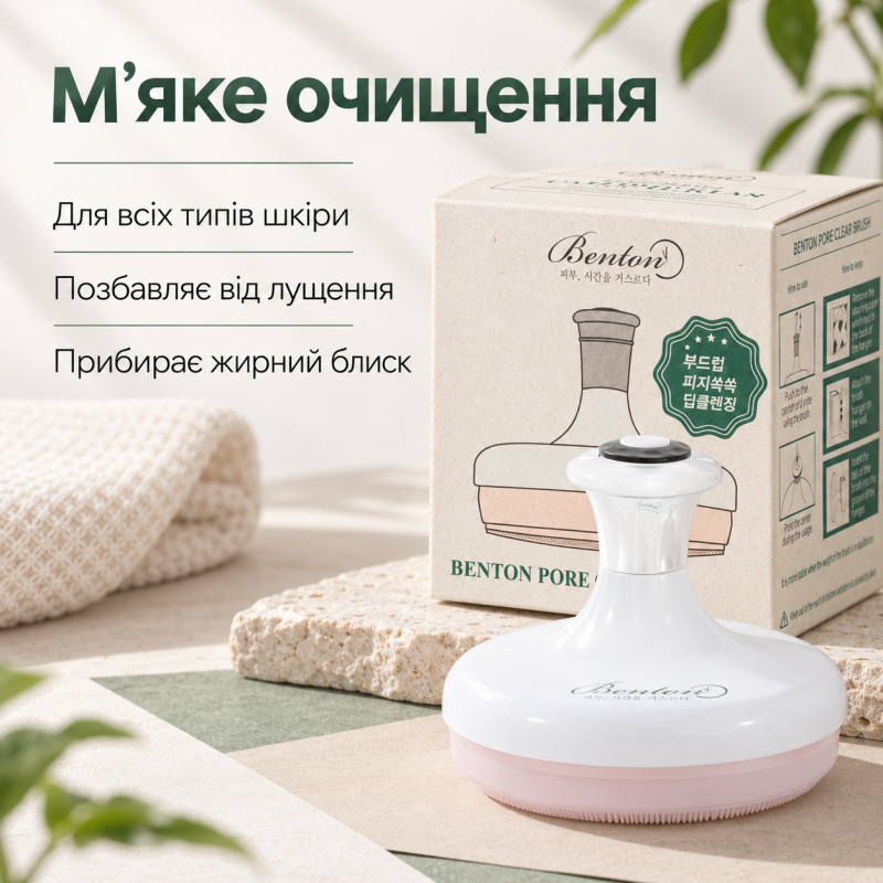 Силиконовая щеточка для глубокого очищения лица Benton Pore Clear Brush