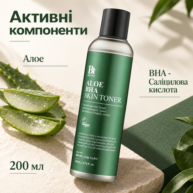 Тонер алоэ с салициловой кислотой Benton Aloe BHA Skin Toner, 200 мл