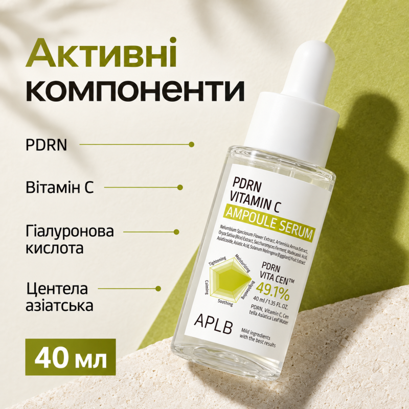 Ампульная сыворотка для восстановления и сияния кожи с PDRN и витамином C APLB PDRN Vitamin C Ampoule Serum, 40 мл