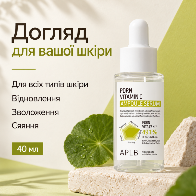 Ампульная сыворотка для восстановления и сияния кожи с PDRN и витамином C APLB PDRN Vitamin C Ampoule Serum, 40 мл