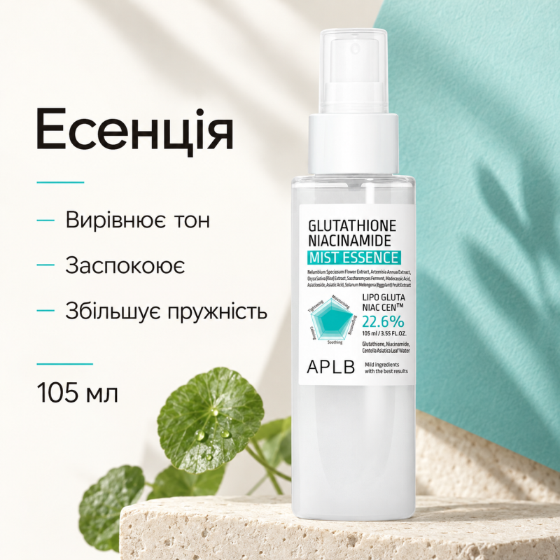 Эссенция-спрей для осветления и увлажнения кожи с глутатионом и ниацинамидом APLB Glutathione Niacinamide Mist Essence, 105 мл