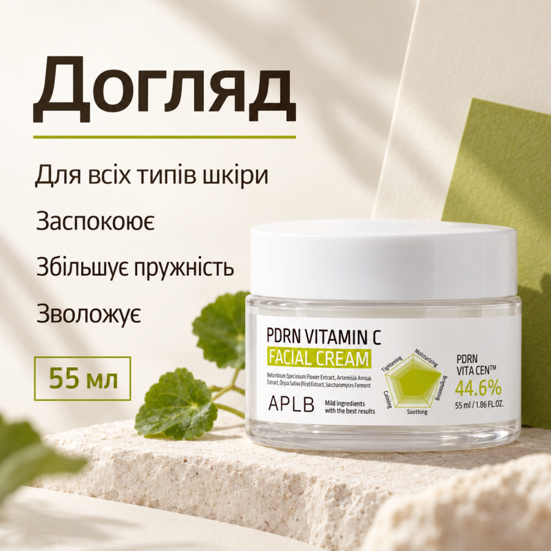 Крем для обличчя для пружності шкіри з PDRN і вітаміном C APLB PDRN Vitamin C Facial Cream, 55 мл