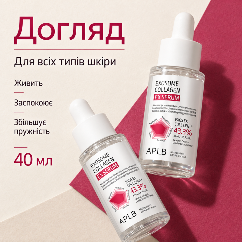 Сыворотка для укрепления кожи с экзосомами и коллагеном APLB Exosome Collagen EX Serum, 40 мл