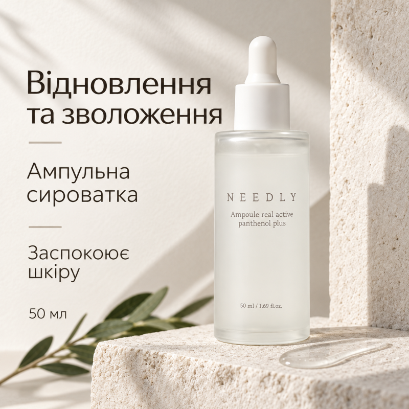Відновлювальна ампульна сироватка з пантенолом Needly Ampoule Real Active Panthenol Plus, 50 мл