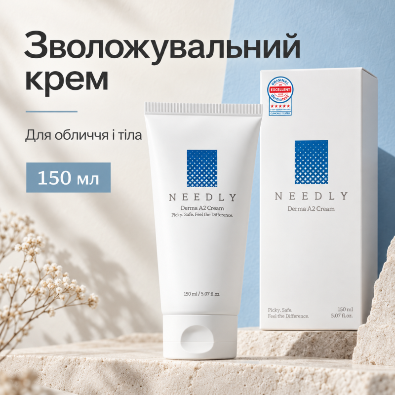 Увлажняющий крем для сухой и чувствительной кожи лица и тела Needly Derma A2 Cream, 150 мл