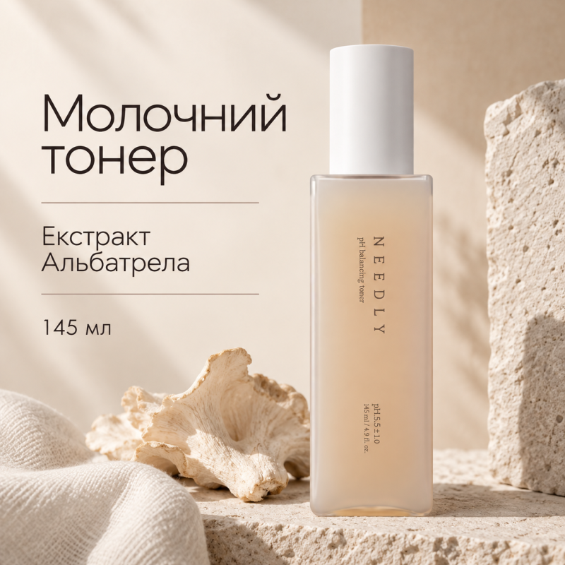 Молочний тонер з екстрактом гриба Альбатрелус Needly pH balancing toner, 145 мл
