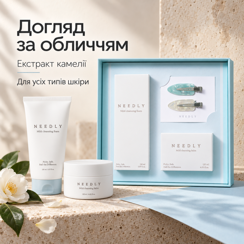 Набір для очищення шкіри Needly New Year's Resolution, 3 в 1