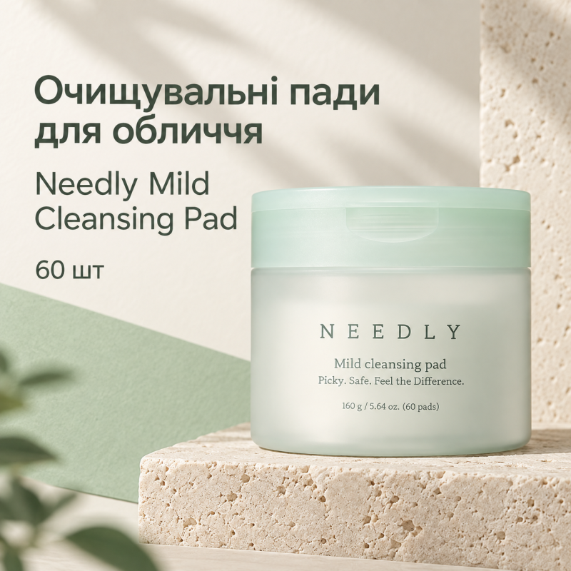 Очищувальні пади для обличчя Needly Mild Cleansing Pad, 60 шт