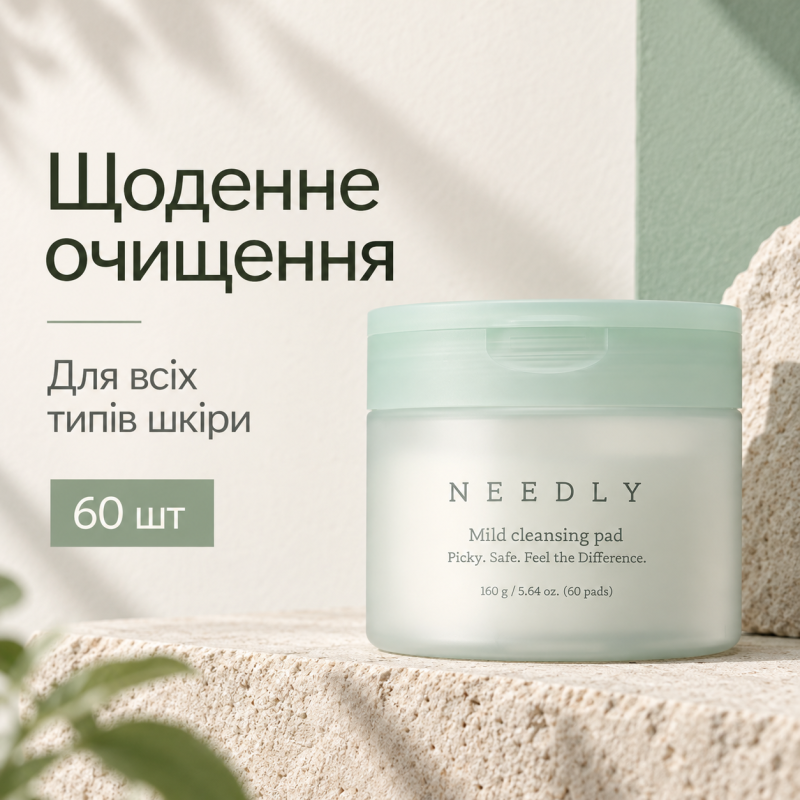 Очищувальні пади для обличчя Needly Mild Cleansing Pad, 60 шт