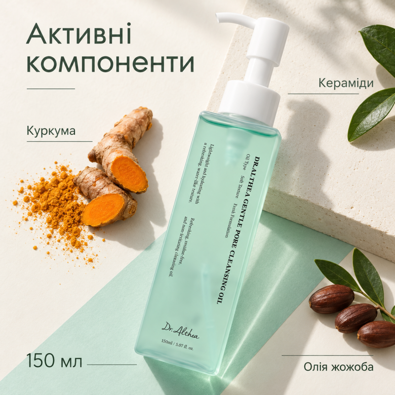 Веганское гидрофильное масло для мягкого глубокого очищения пор и поддержания увлажненности кожи Dr.Althea Gentle Pore Vegan Cleansing Oil, 150 мл