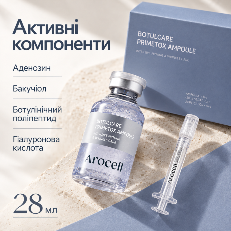 Ампульна сироватка з ліфтинг-ефектом Arocell Botulcare Primetox Ampoule, 28 мл