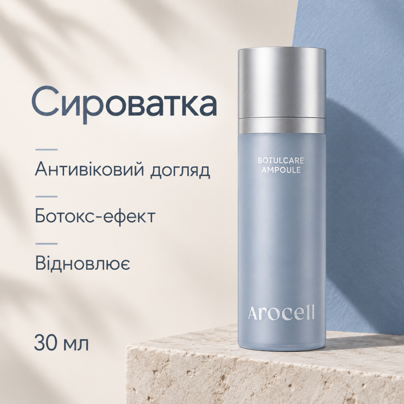 Сироватка-концентрат від зморшок з ботулінічним поліпептидом та гіалуроновою кислотою Arocell Botulcare Ampoule, 30 мл
