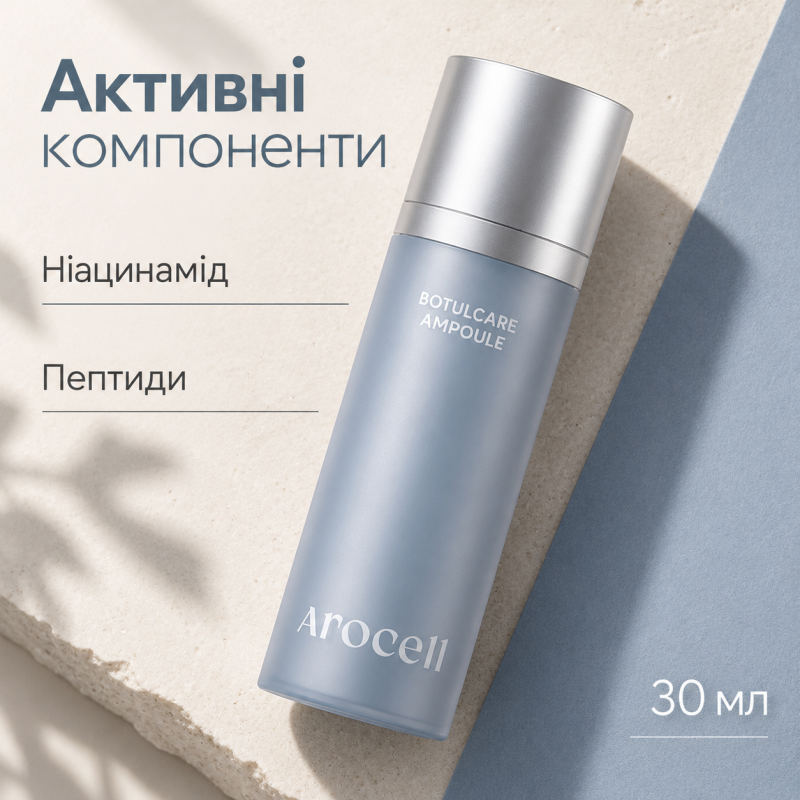 Сироватка-концентрат від зморшок з ботулінічним поліпептидом та гіалуроновою кислотою Arocell Botulcare Ampoule, 30 мл